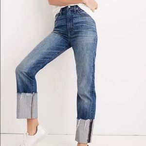 Madewell Rigid Crop Raw Hem High Rise Jeans Denim